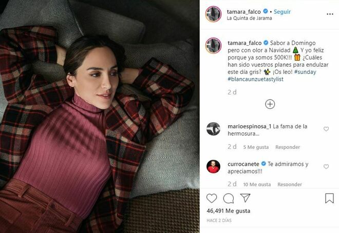 Tamara Falcó celebra sus 500.00 seguidores en Instagram.