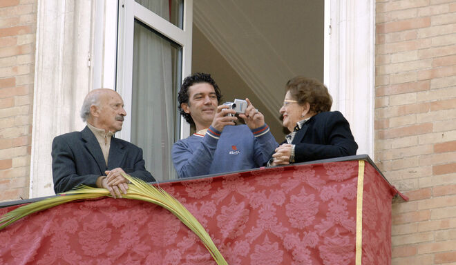 Antonio Banderas y sus padres en 2006