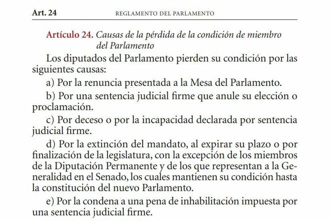 Artículo 24 del Reglamento del Parlamento catalán