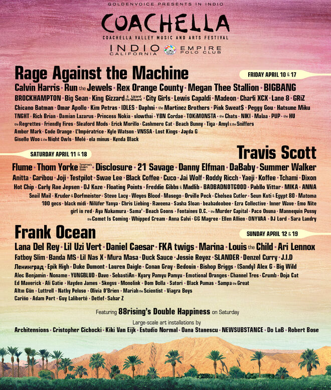 El festival Coachella 2020 desvela su cartel completo, con sorpresa