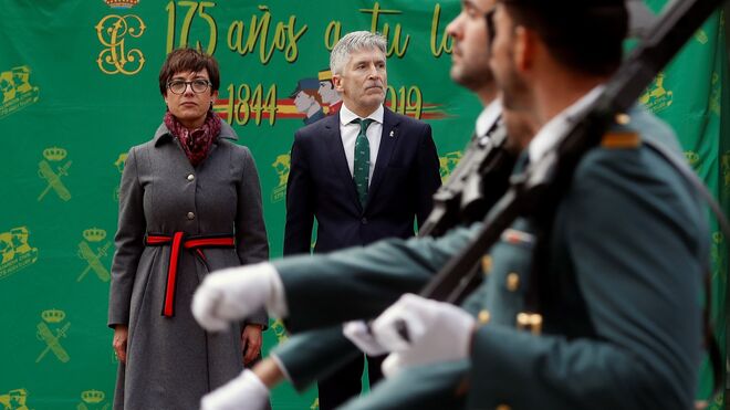 El ministro de Interior, Fernando Grande-Marlaska, durante la toma de posesión de la nueva directora general de la Guardia Civil, María Gámez Gámez.