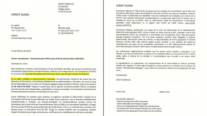 Credit Suisse requirió información a Alejo Morodo en virtud de un acuerdo que Suiza mantiene con Estados Unidos