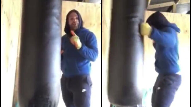 Imagen del vídeo en el que el boxeador enseña cómo pegar a las mujeres.