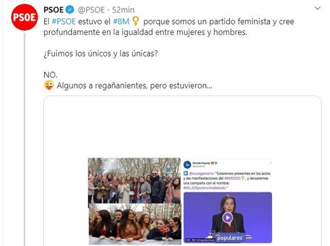 Tuit del PSOE