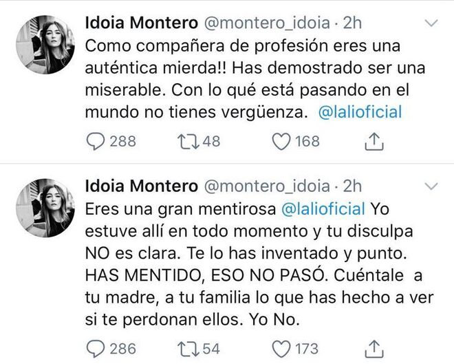 La hermana de Amaia Montero, Idoia, arremete duramente contra Lali Espósito.