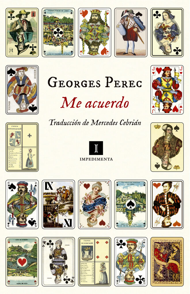 Detalle de la cubierta de 'Me acuerdo', de Georges Perec.
