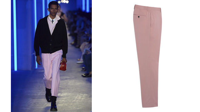 PRADA Pantalón rosa con pinzas. PVP: 590€ // SANDRO Pantalón rosa claro. PVP: 225€