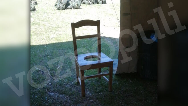 La silla adaptada, ya en la frontera con Francia.