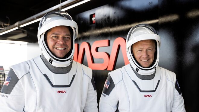 Los astronautas de la NASA Bob Behnken y Doug Hurley durante los entrenamientos y pruebas para la misión Demo-2