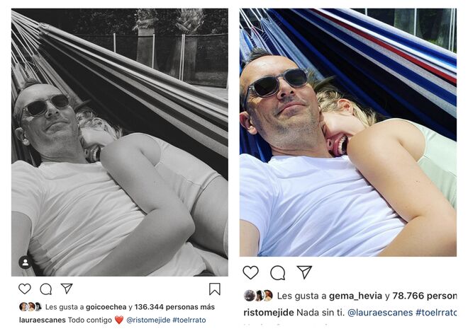 Risto Mejide y Laura Escanes en Instagram