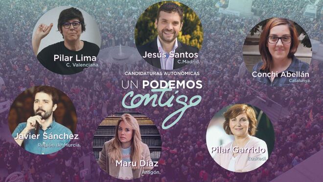Los seis nuevos 'barones' de Podemos en la imagen lanzada por la dirección
