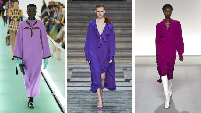 La gama de los morados protagonizan las colecciones de Gucci, Victoria Beckham y Givenchy