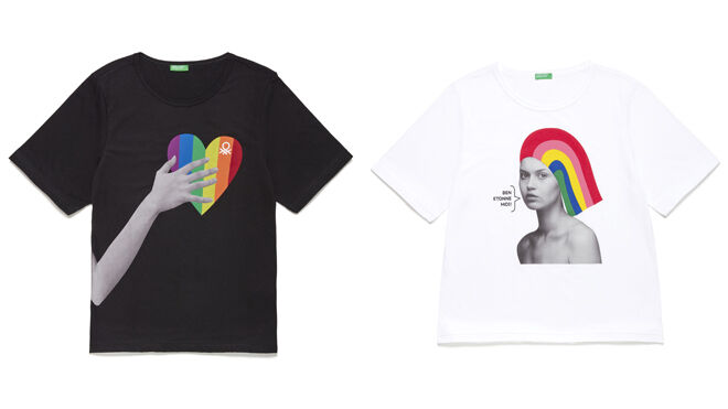 Camisetas con dibujos de arcoíris. PVP: 19.95€ (unidad)