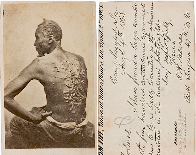 Imagen tomada de la espalda del esclavo Peter