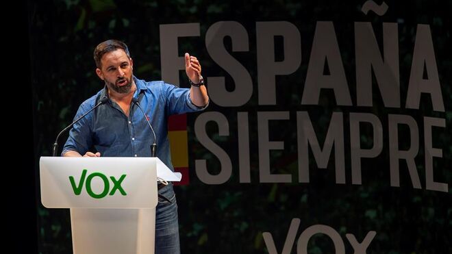 Santiago Abascal en un acto de Vox.