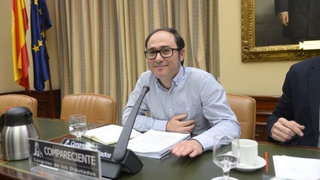 Daniel de Frutos, el tesorero de Podemos, en el Congreso de los Diputados.