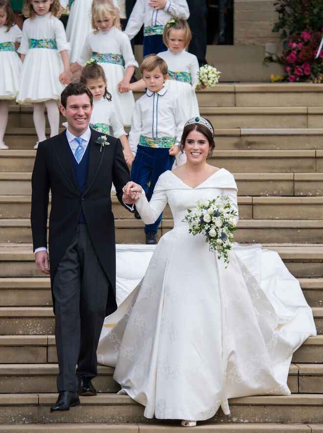 Eugenia de York y Jack Brooksbank en su boda, en 2018