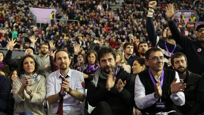 La cúpula de Podemos en el Congreso del partido