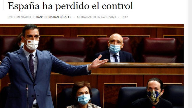 Frankfurter Allgemeine Zeitung: "España ha perdido el control"