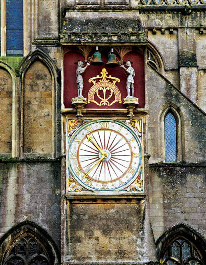 Reloj en la Catedral de Wells (Somerset, Reino Unido).