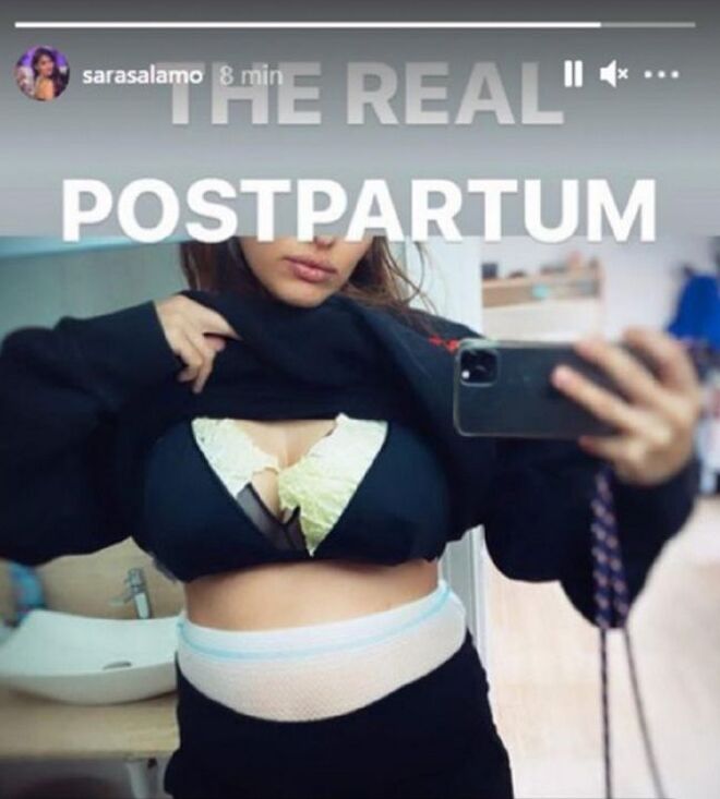 Sara Sálamo publica una foto de su cuerpo tras dar a luz.