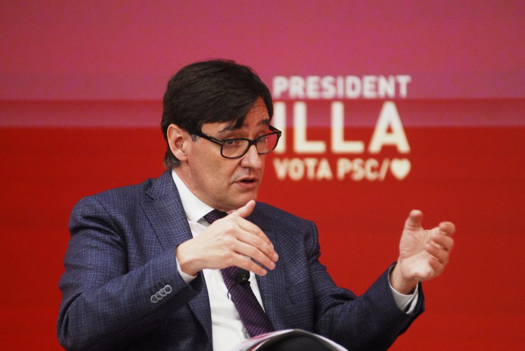 El candidato socialista a la Presidencia de la Generalitat, Salvador Illa. 