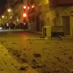 Imagen de los disturbios en Linares del pasado sábado.