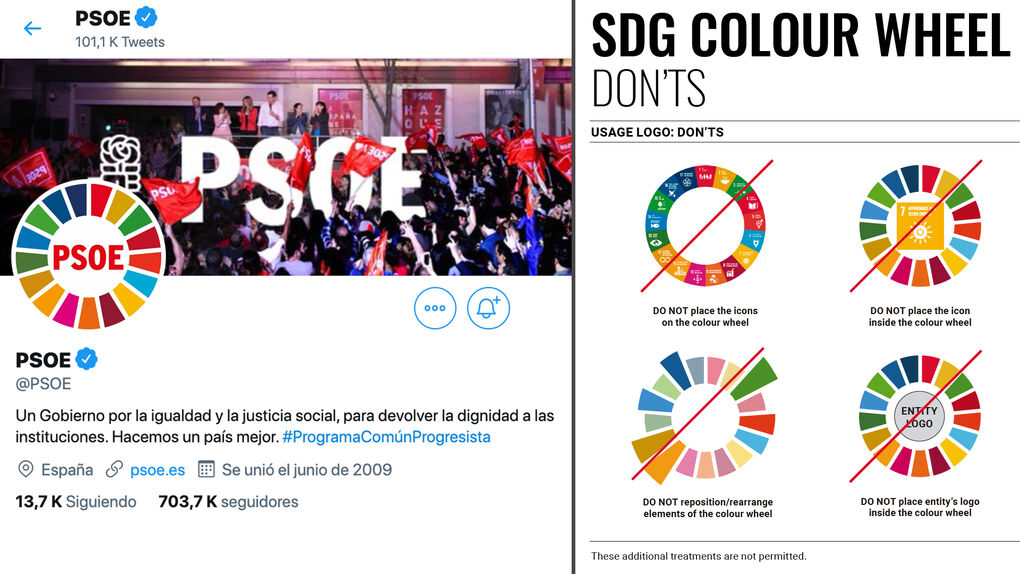 La ONU prohíbe el uso del logo de la agenda 2030 que hacen el PSOE y el  Gobierno