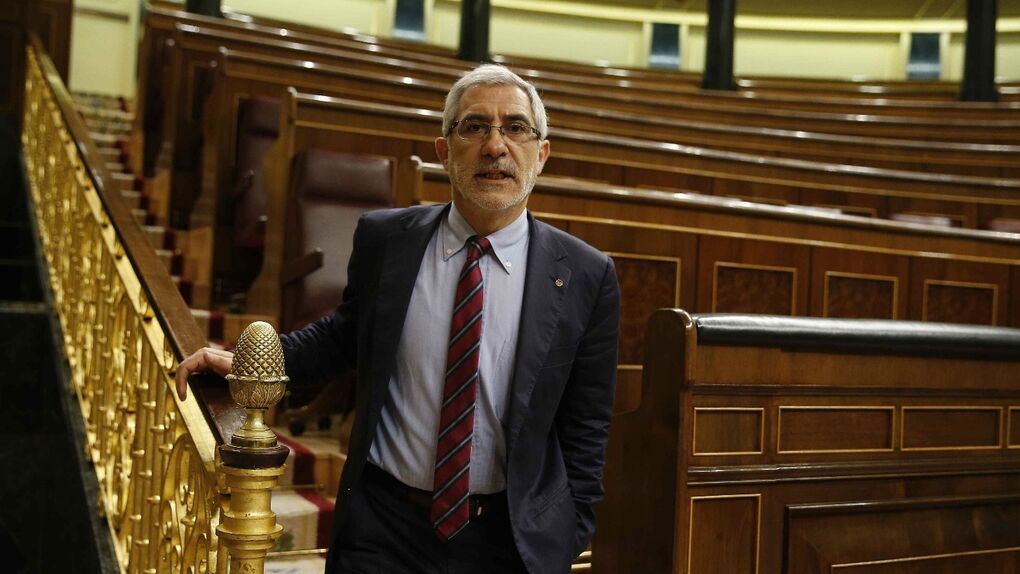 El exdiputado de IU, Gaspar Llamazares, durante su último pleno del Congreso