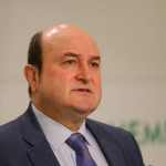 El presidente del EBB del PNV Andoni Ortuzar, en una comparecencia de prensa