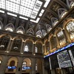 Interior del edificio de la Bolsa de Madrid, (España).