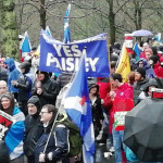 Manifestación independentista en Glasgow, Escocia