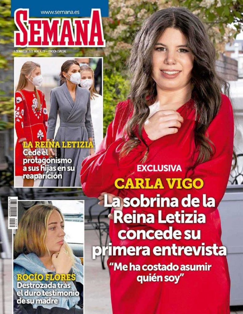 La sobrina de la reina Letizia, Carla Vigo, portada de revista