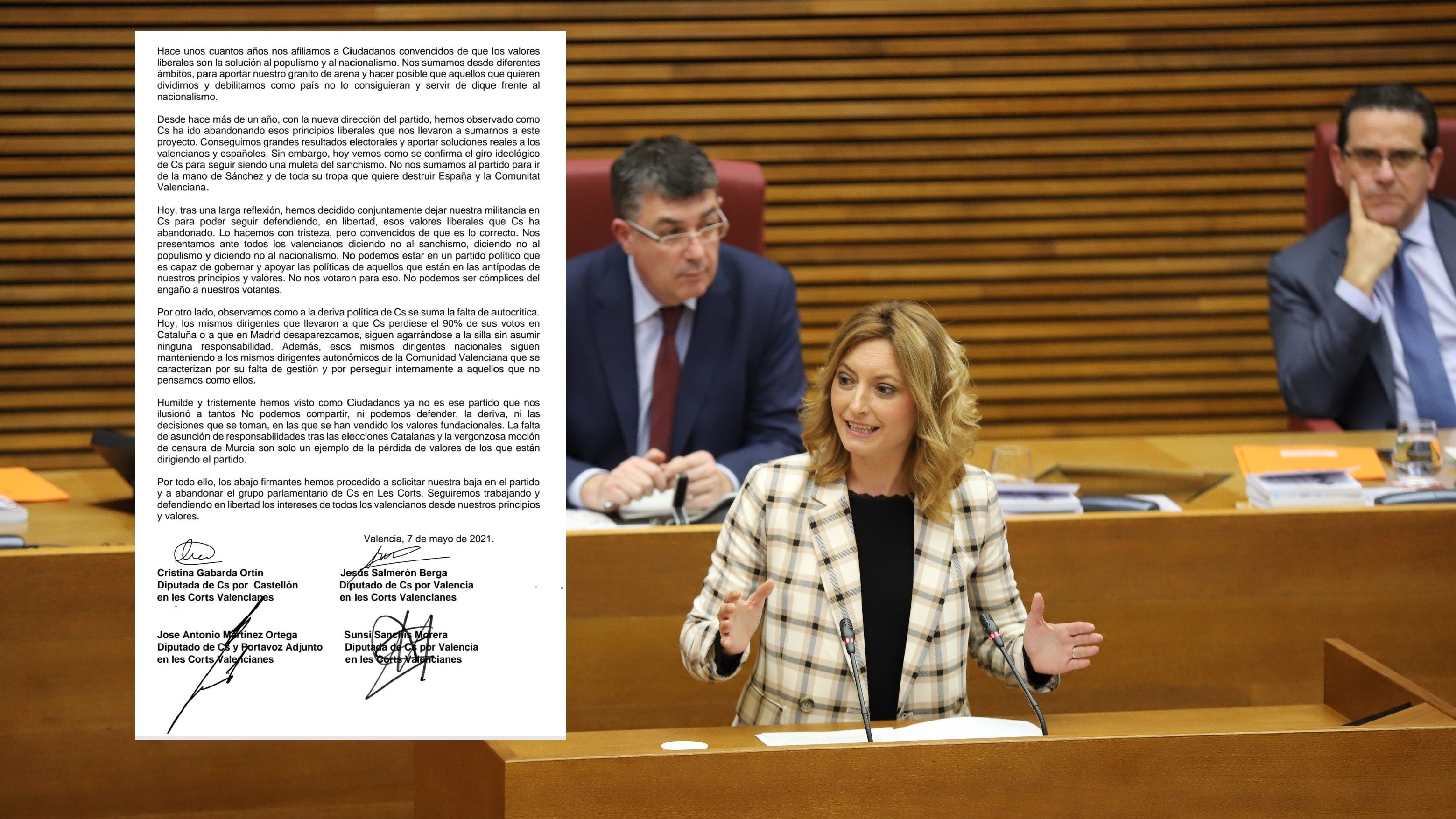 Cuatro diputados abandonan el grupo de Ciudadanos en el parlamento valenciano