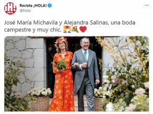 José María Michavila y Alejandra Salinas, el día de su boda