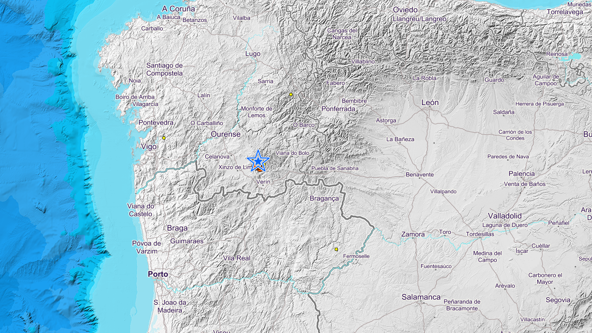 Lugar donde se ha producido el terremoto en Galicia.