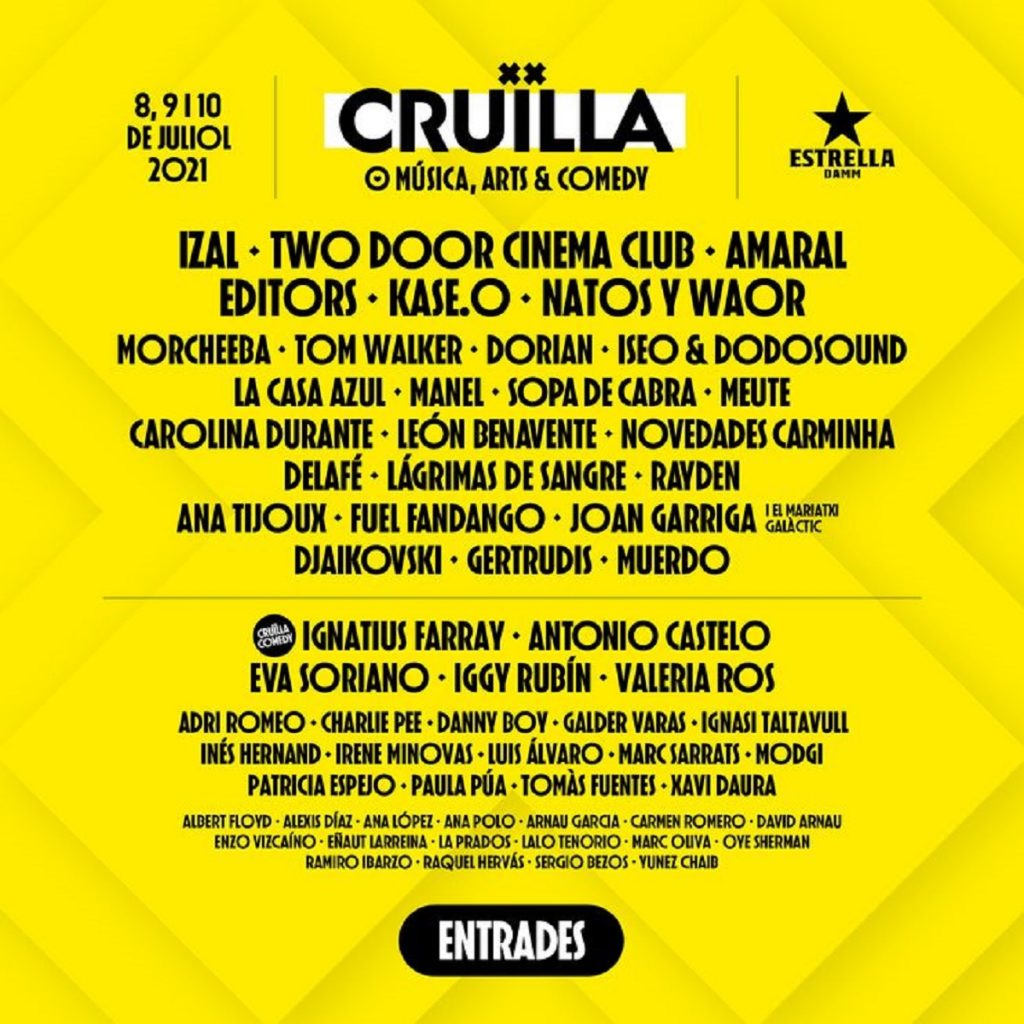 Cartel del Festival Cruïlla 2021. 
