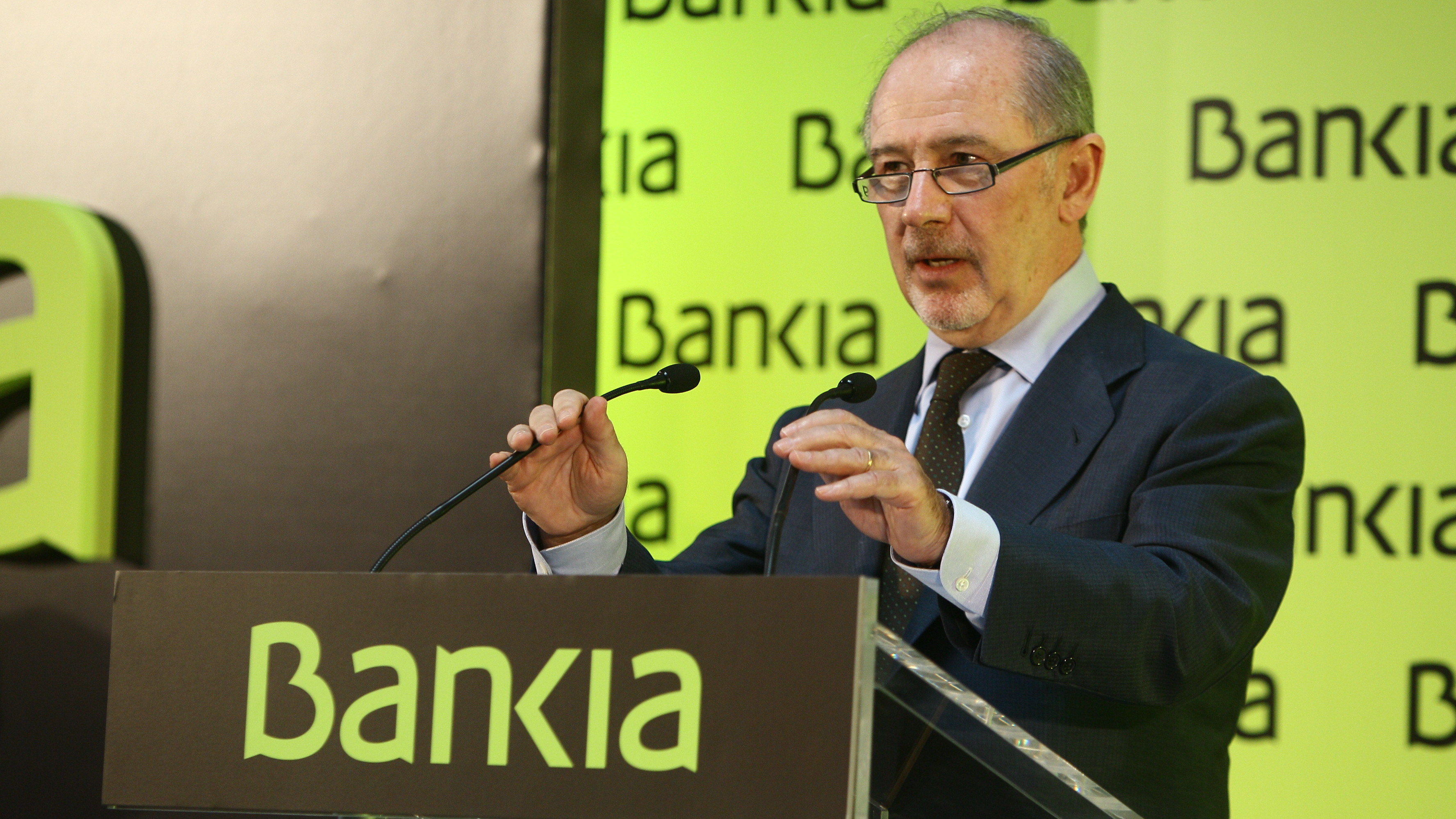 El expresidente de Bankia Rodrigo Rato el día en el que la entidad salió a Bolsa