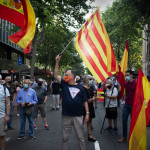 Unas 300 personas se concentran en Barcelona contra los indultos a los encarcelados del 1-O
