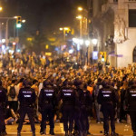 Policías nacionales desplegados en Barcelona