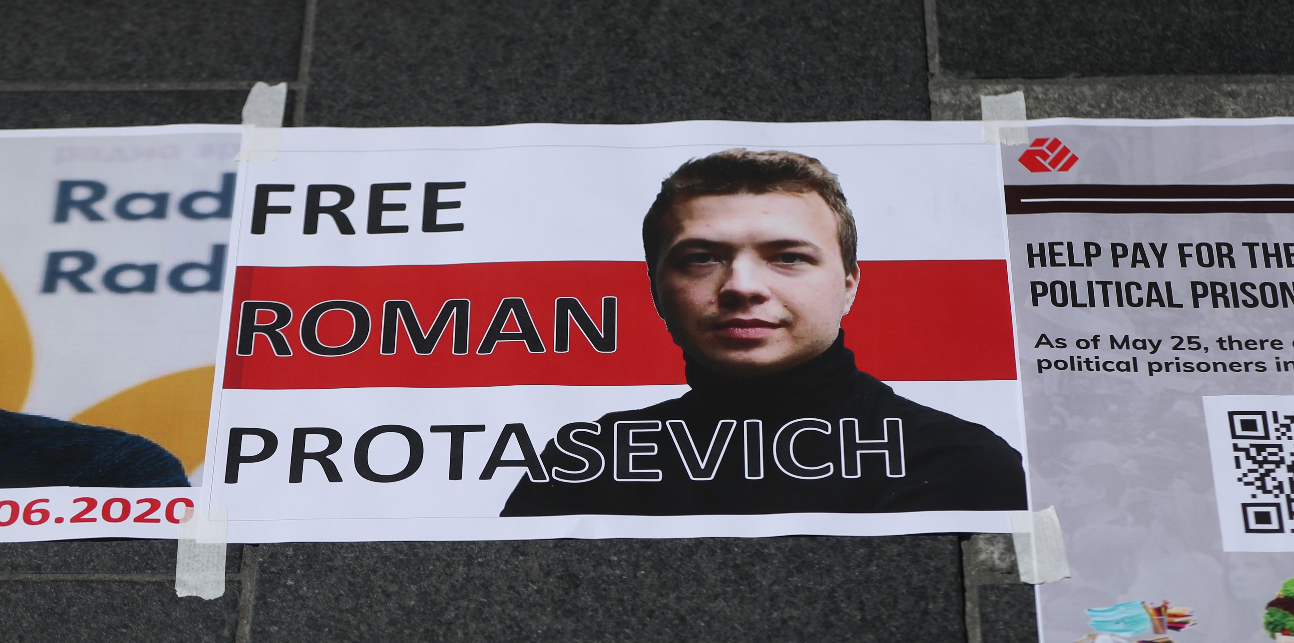 Protestas de apoyo al opositor bielorruso Roman Protasevich.