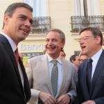 Pedro Sánchez, José Luis Rodríguez Zapatero y Ximo Puig.