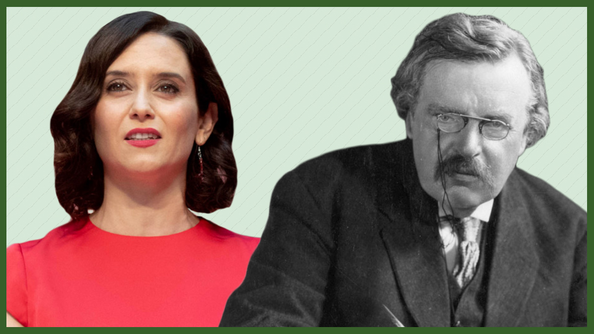 La presidenta Isabel Díaz Ayuso y el pensador Gilbert Keith Chesterton