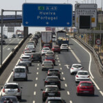 La autovía A-49 sentido Huelva-Portugal. A 27 de agosto de 2021, En Sevilla (Andalucía, España)