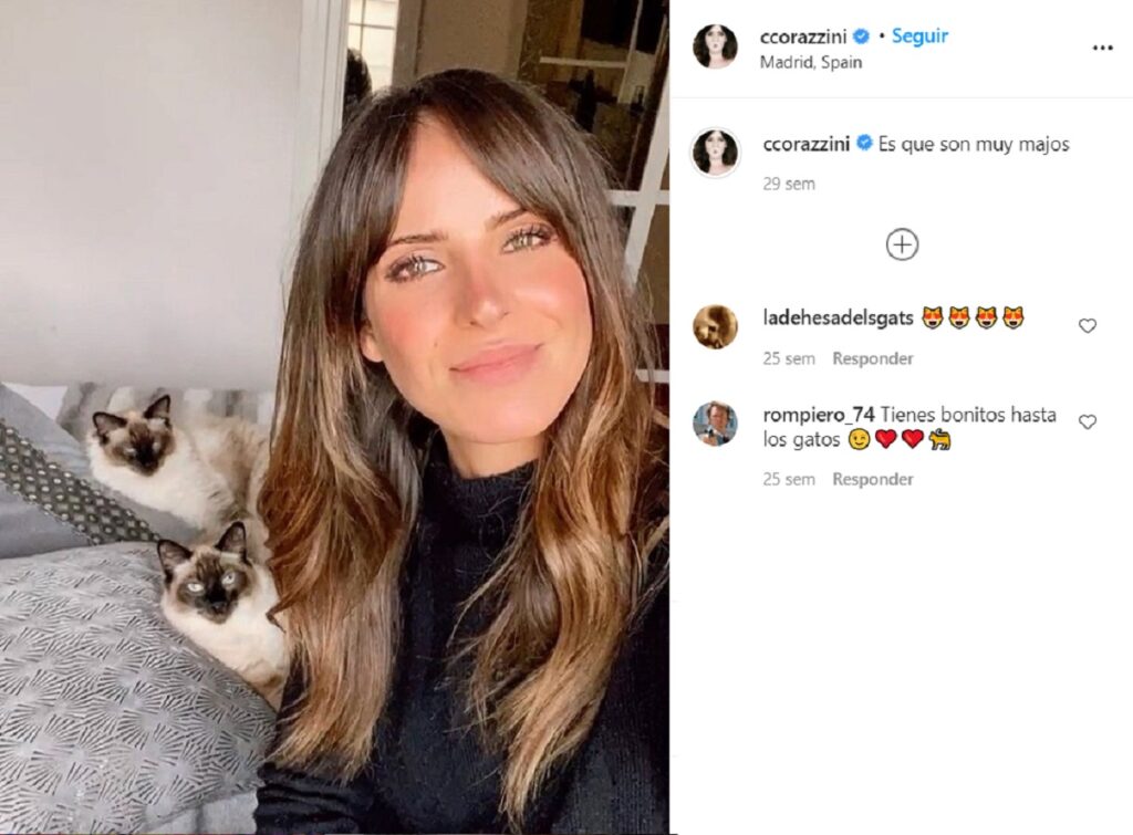 Carmen Corazzini comparte su casa de Madrid con dos gatitos
