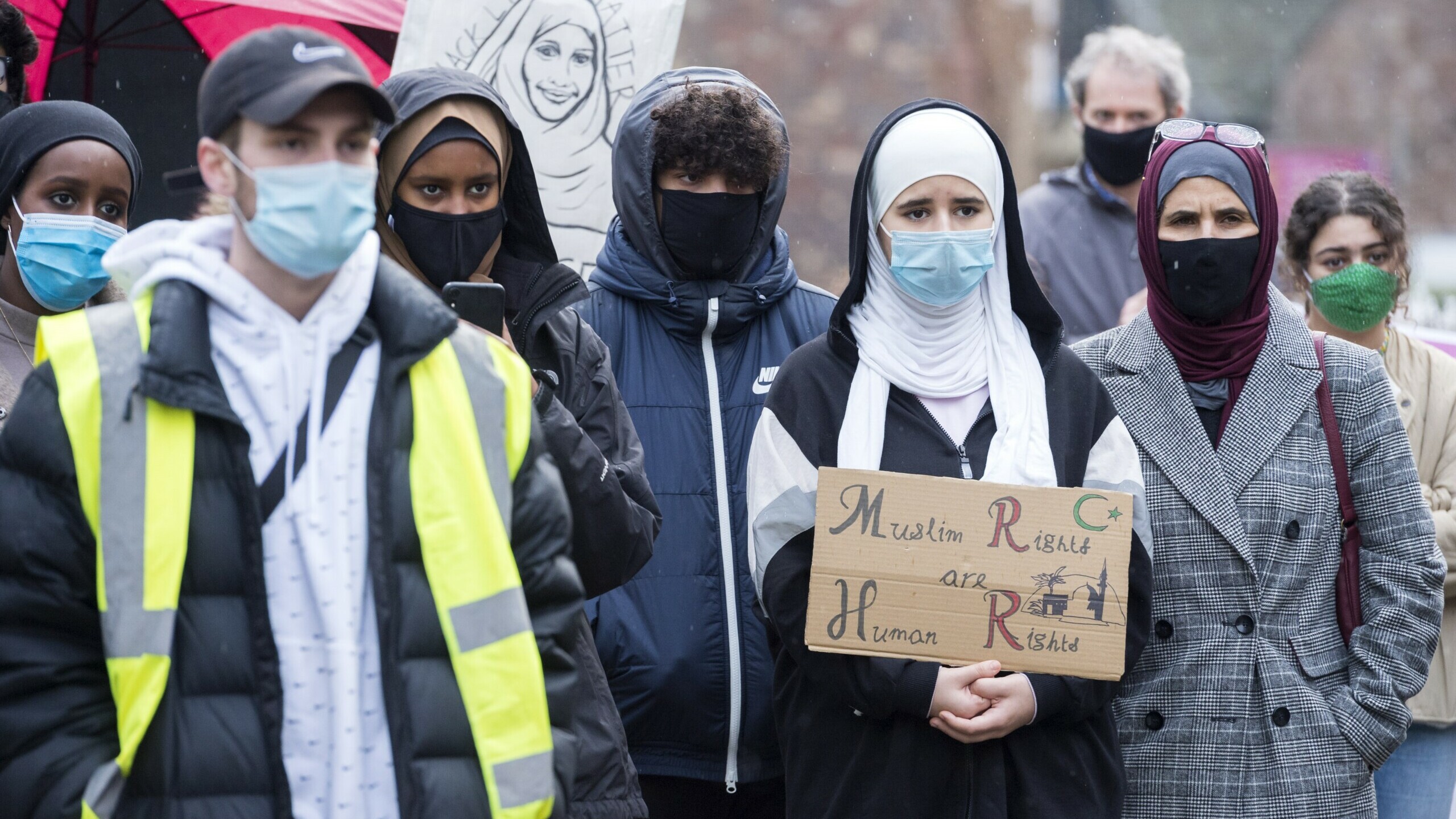 Manifestación contra la islamofobia en Bristol.