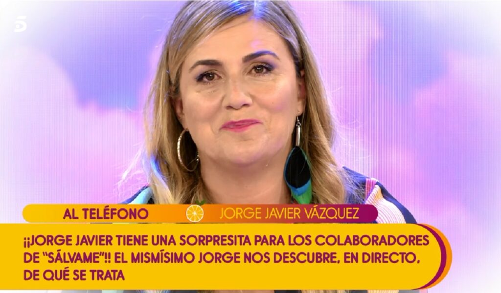 Carlota Corredera rompe a llorar en 'Sálvame' mientras habla con Jorge Javier Vázquez
