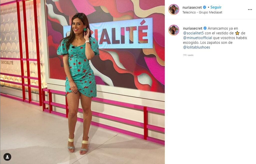 Nuria Marín es presentadora sustituta de Socialité y Sálvame, entre otros