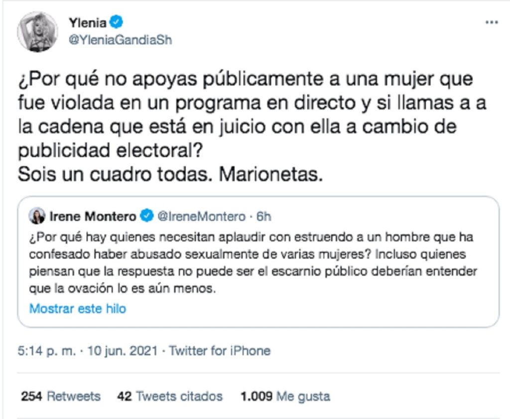 Ylenia Padilla ya ha cargado contra la ministra de Igualdad más veces