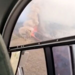 Fragmento del vídeo realizado desde el aire por la Guardia Civil de la erupción en La Palma.